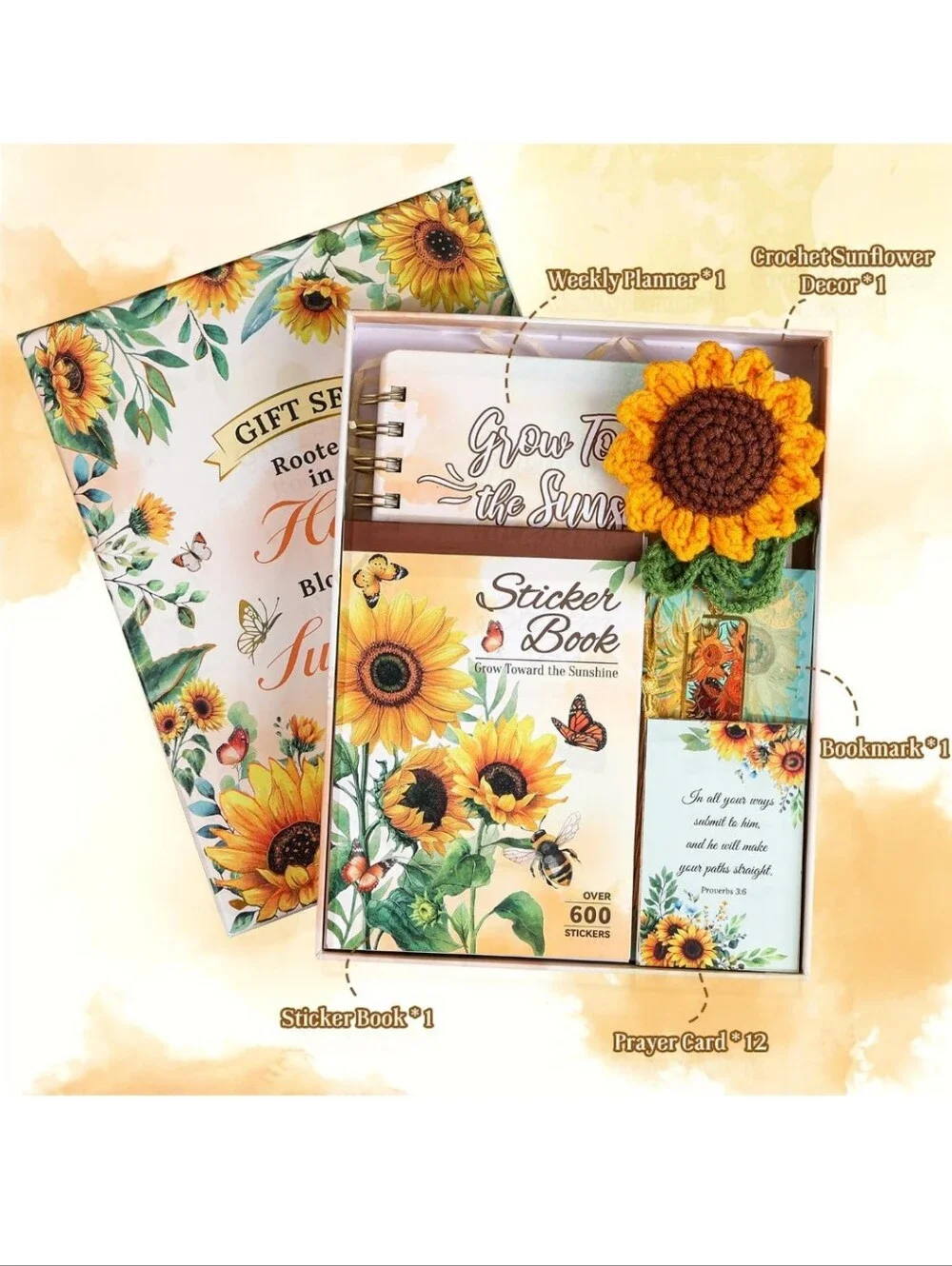 Sunflower Sticker Book Gift Set - Yellow Sunflower Theme